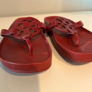 Tory Burch Miller Cloud Thong Sandals - size 8.5 deep red